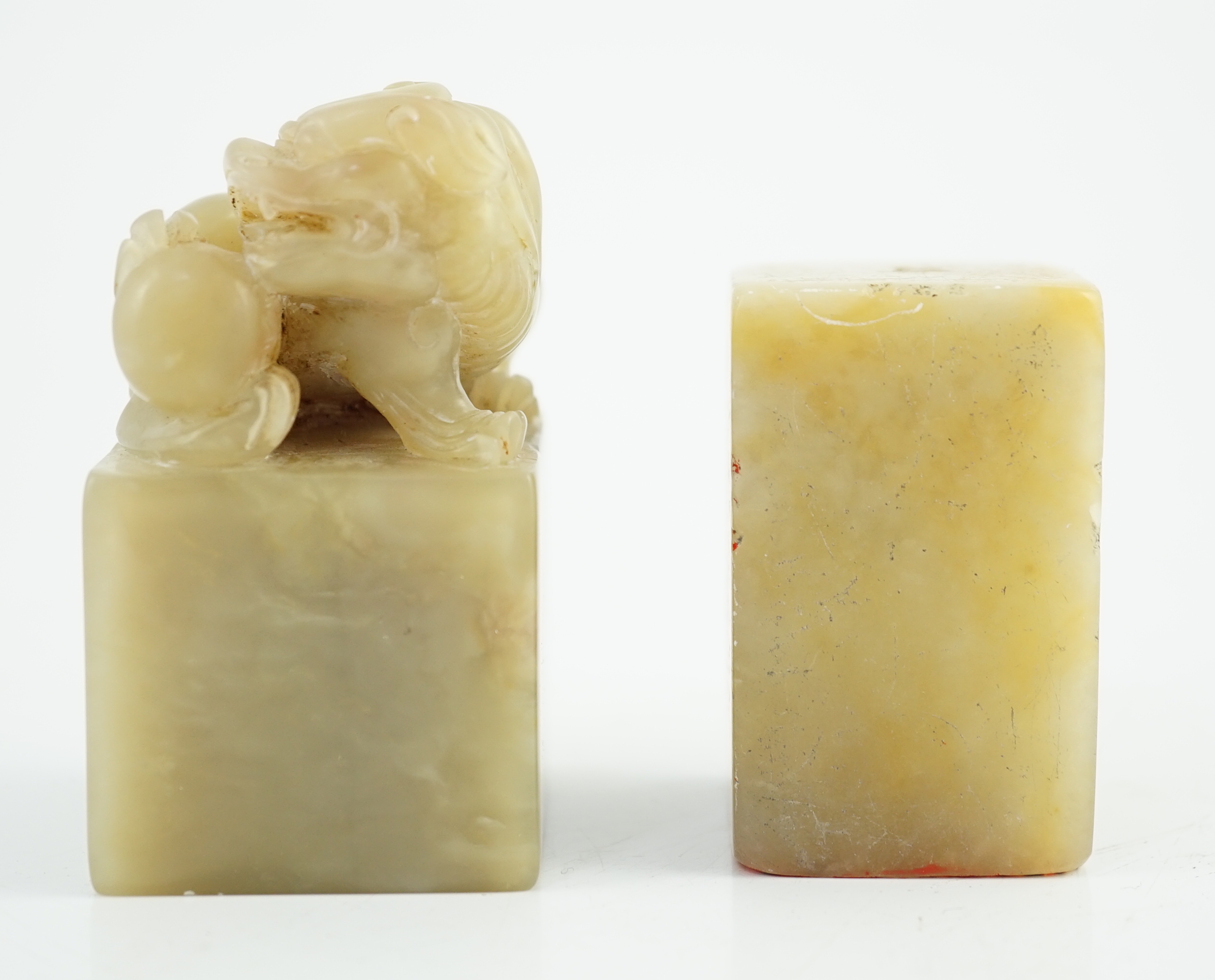 Two Chinese soapstone seals